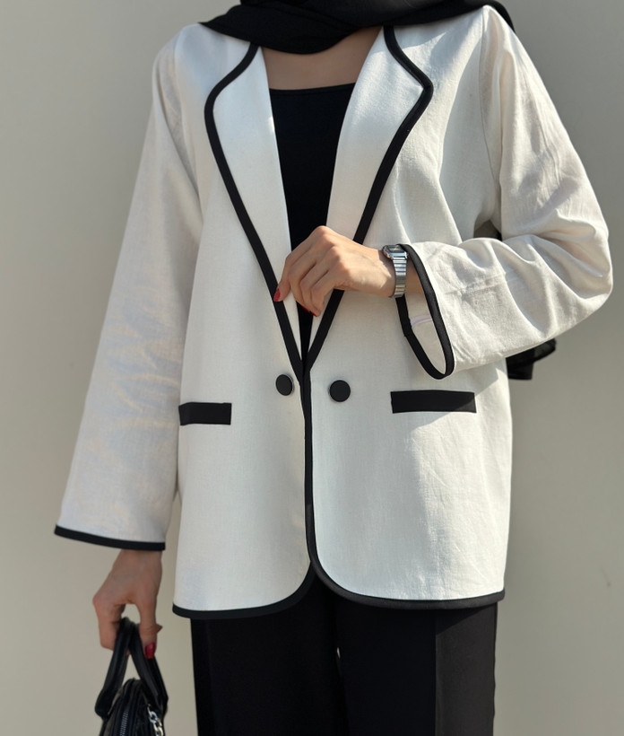 کت لینن نواردوزی white