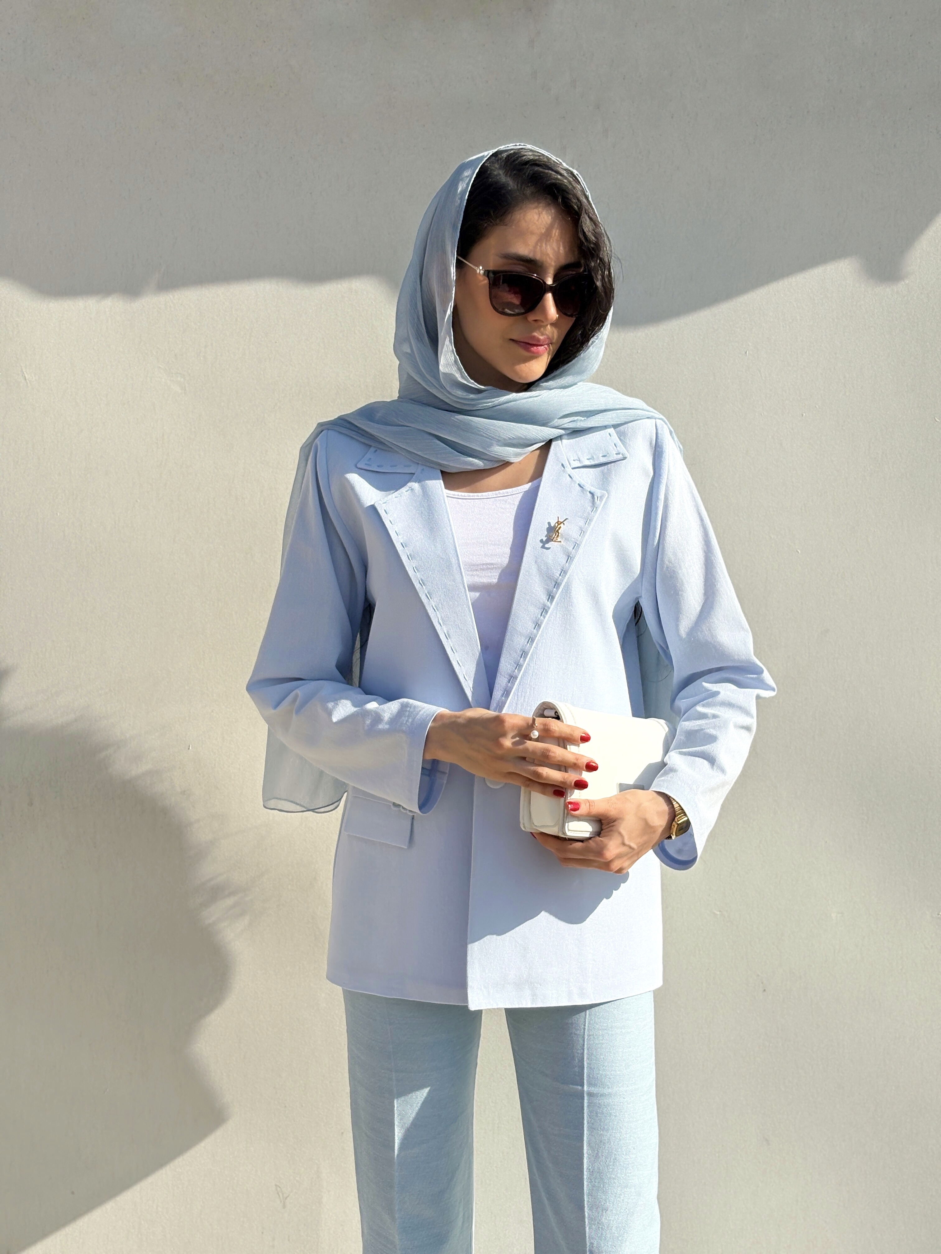 کت مجلسی لینن زنانه blue