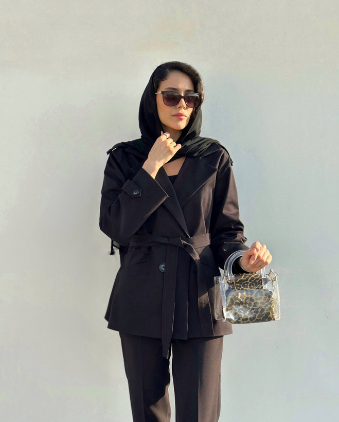 ترنچ کت کتان black