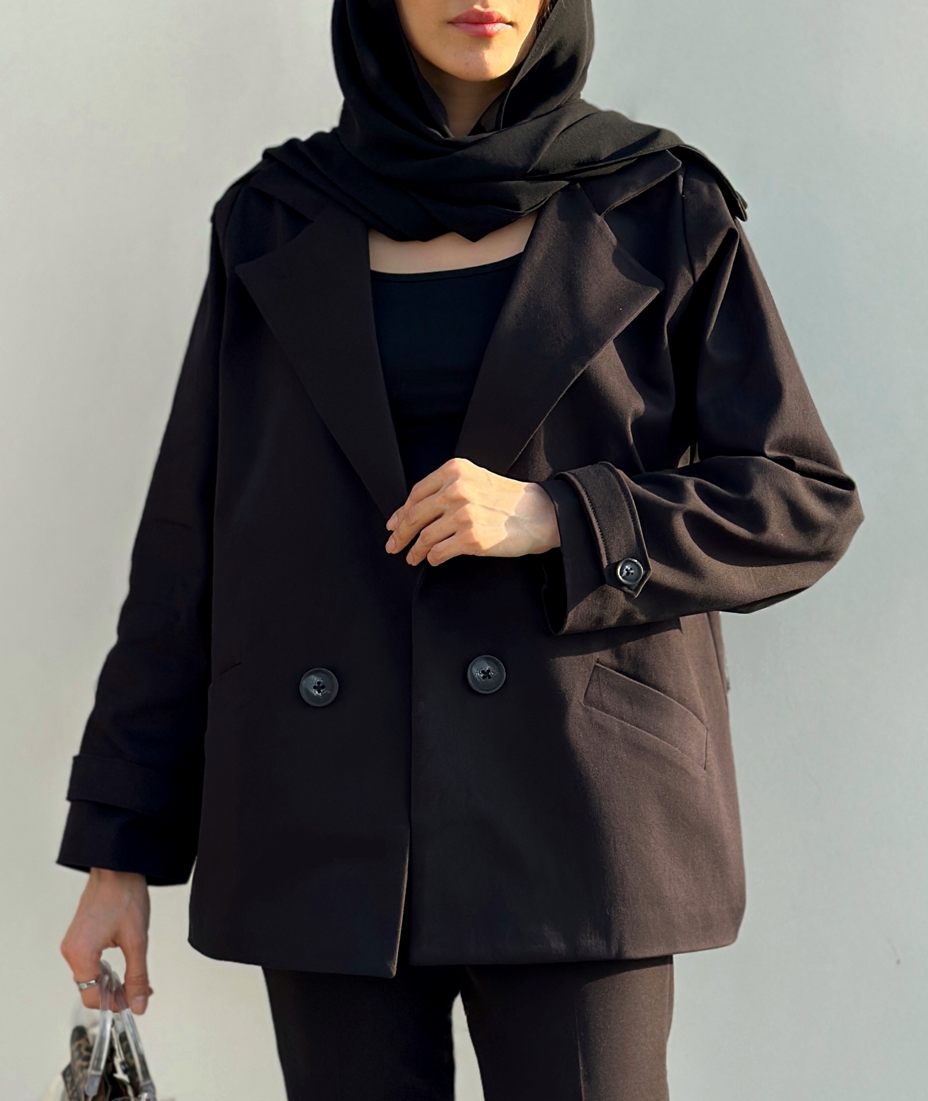 ترنچ کت کتان black